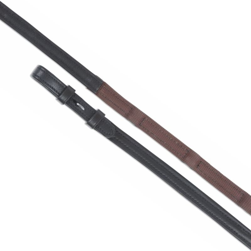 Rubber/Leather Reins Gara Dressage Brown