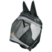 Fly Mask with Ears & Forelock Hole Black/Gray Fly Mask with Ears & Forelock Hole Black/Gray