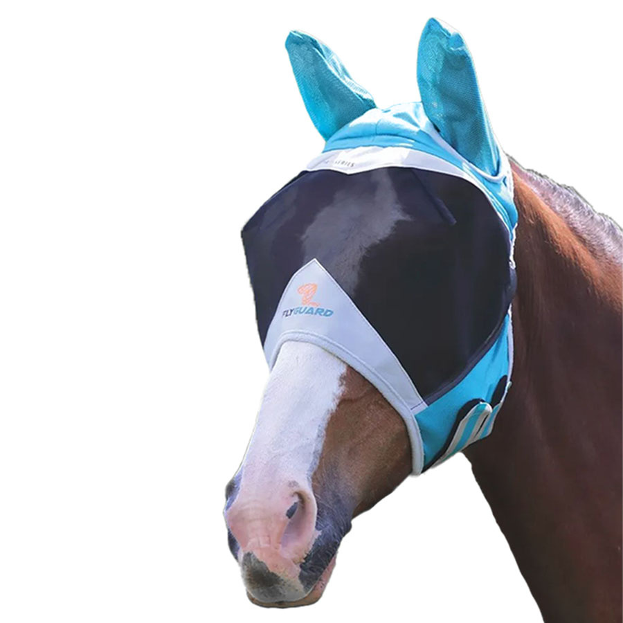 Fine Mesh Fly Mask with Ears Teal/Gray