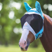 Fine Mesh Fly Mask with Ears Teal/Gray Fine Mesh Fly Mask with Ears Teal/Gray