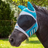 Fine Mesh Fly Mask with Ears Teal/Gray