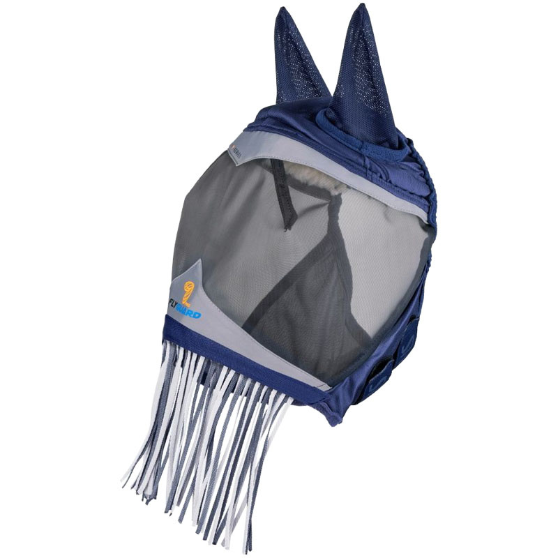 Fly Mask Fine Mesh with Ears & Nose Fringe Navy Blue