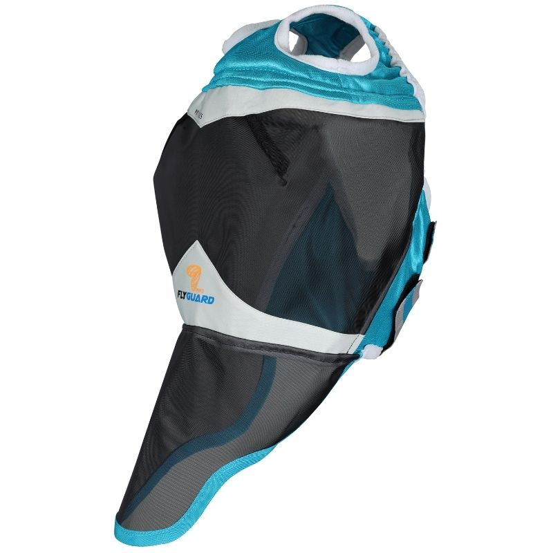 Fly mask without Ears with Nose Fine Mesh Teal