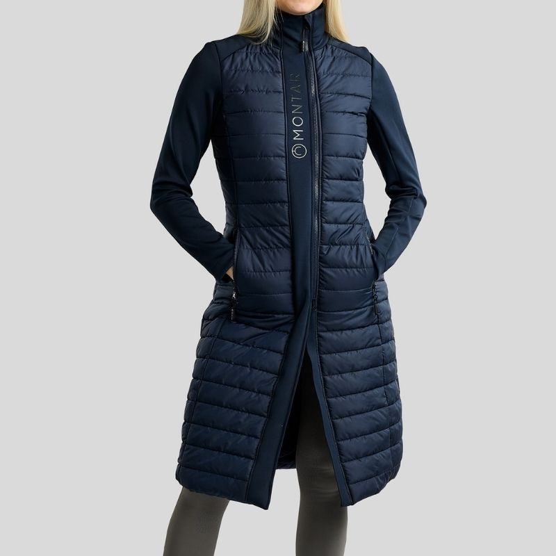 Riding Coat Emma Long Softshell Hybrid Navy Blue
