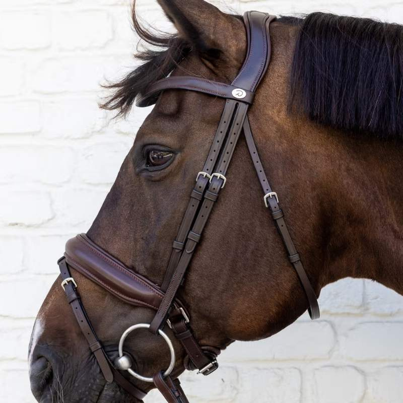 Dressage Bridle Medium Noseband Soft Collection Brown