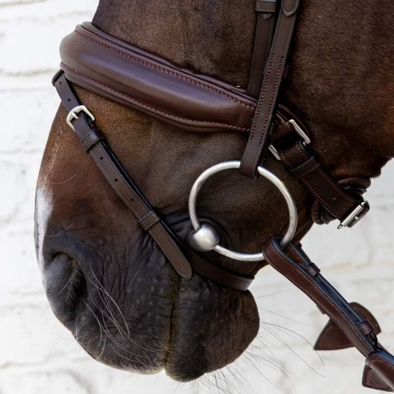 Dressage Bridle Medium Noseband Soft Collection Brown