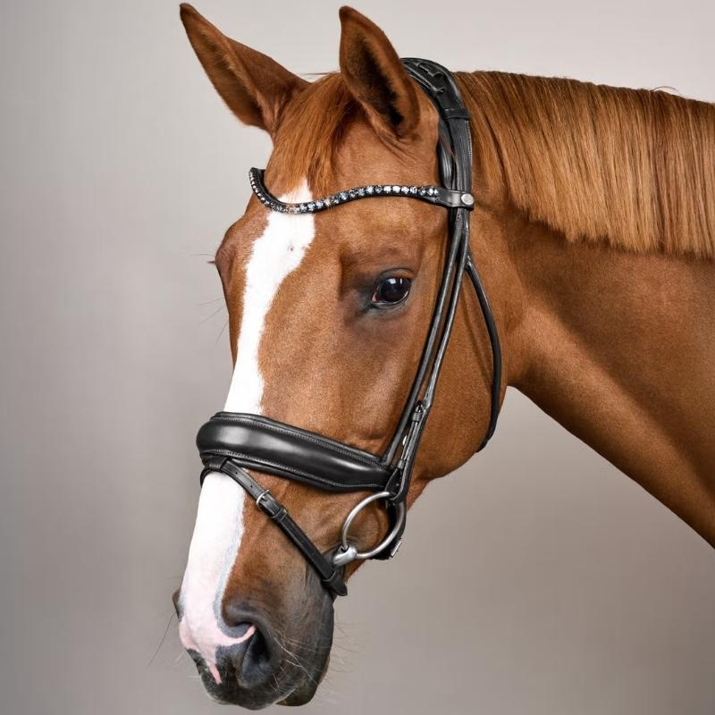 Dressage Bridle Wide Noseband Soft Collection Black
