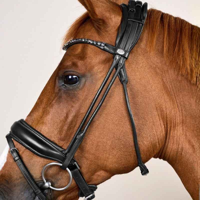 Dressage Bridle Wide Noseband Soft Collection Black