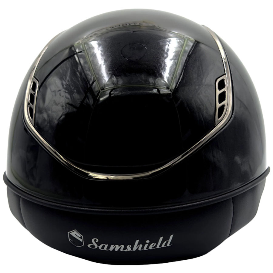 Riding Helmet Miss Shield 2.0 Glossy Black Chrome Swarovski Crystals Black