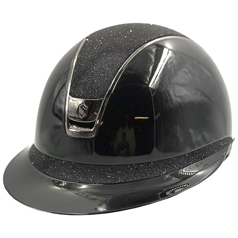 Riding Helmet Miss Shield 2.0 Glossy Crystal Fabric Black