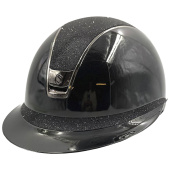 Riding Helmet Miss Shield 2.0 Glossy Crystal Fabric Black Riding Helmet Miss Shield 2.0 Glossy Crystal Fabric Black