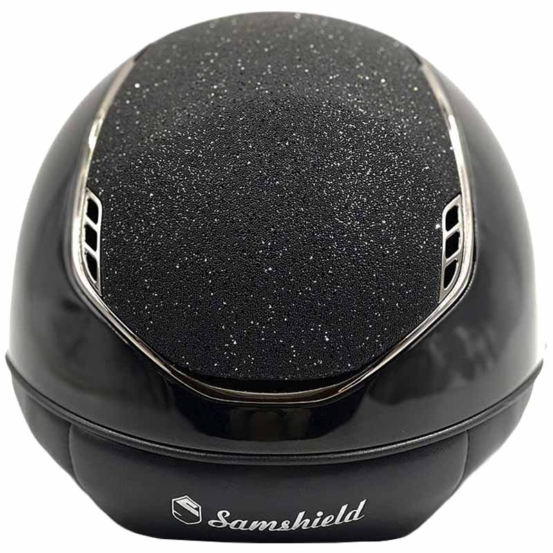 Riding Helmet Miss Shield 2.0 Glossy Crystal Fabric Black