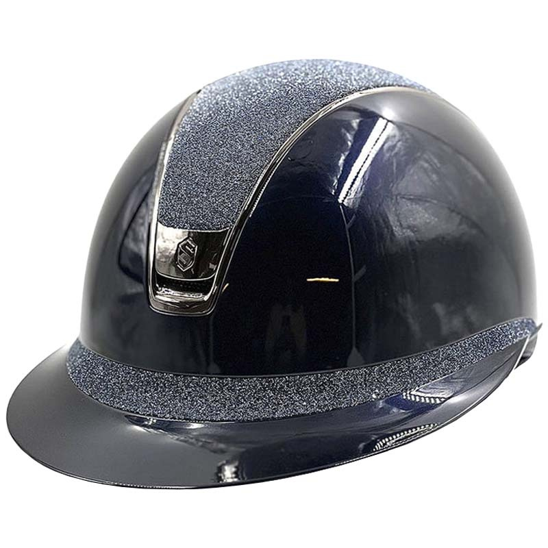 Riding Helmet Miss Shield 2.0 Glossy Crystal Fabric Navy Blue