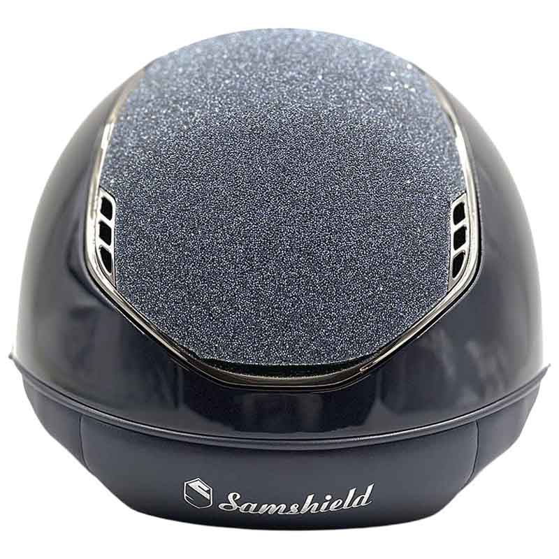 Riding Helmet Miss Shield 2.0 Glossy Crystal Fabric Navy Blue