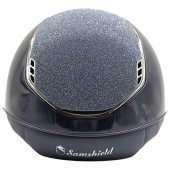 Riding Helmet Miss Shield 2.0 Glossy Crystal Fabric Navy Blue Riding Helmet Miss Shield 2.0 Glossy Crystal Fabric Navy Blue