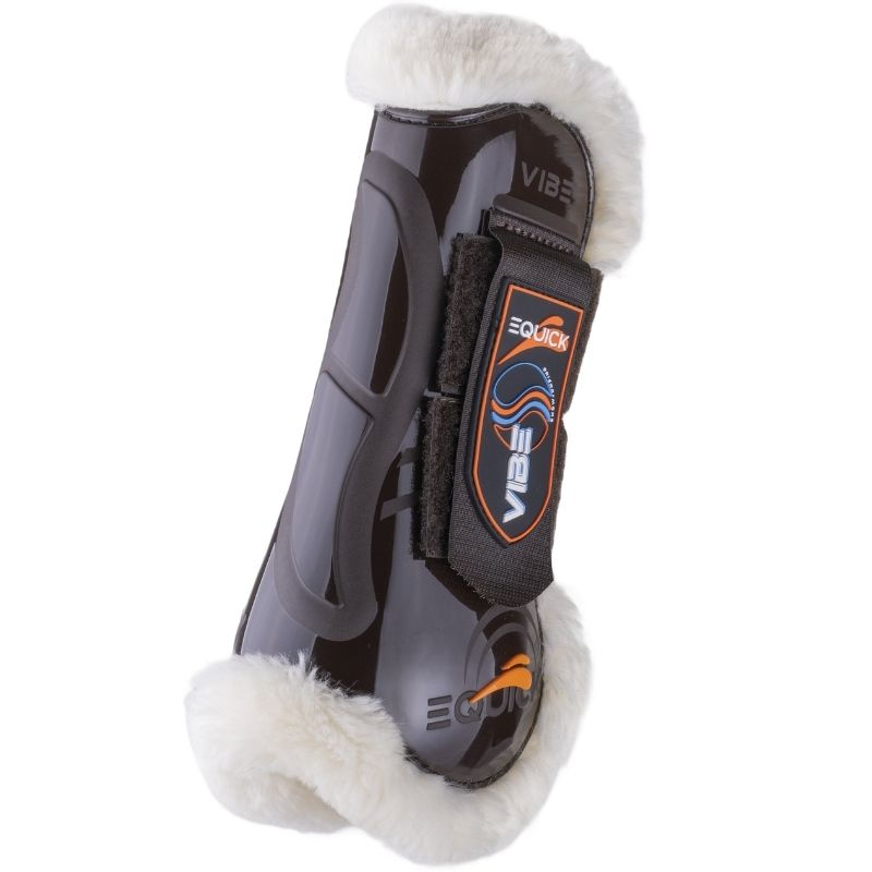 Tendon Boots Vibe Velcro Fluffy Brown