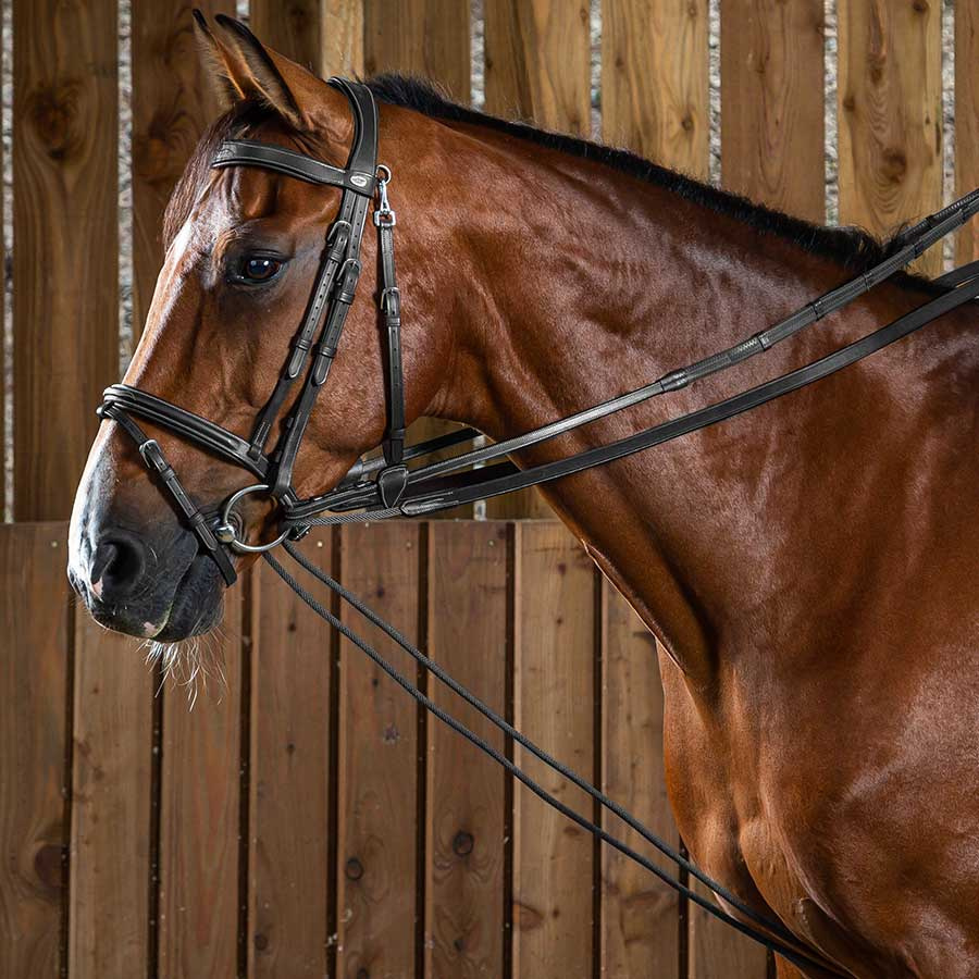 16mm Rope/Leather Draw Reins WC Black