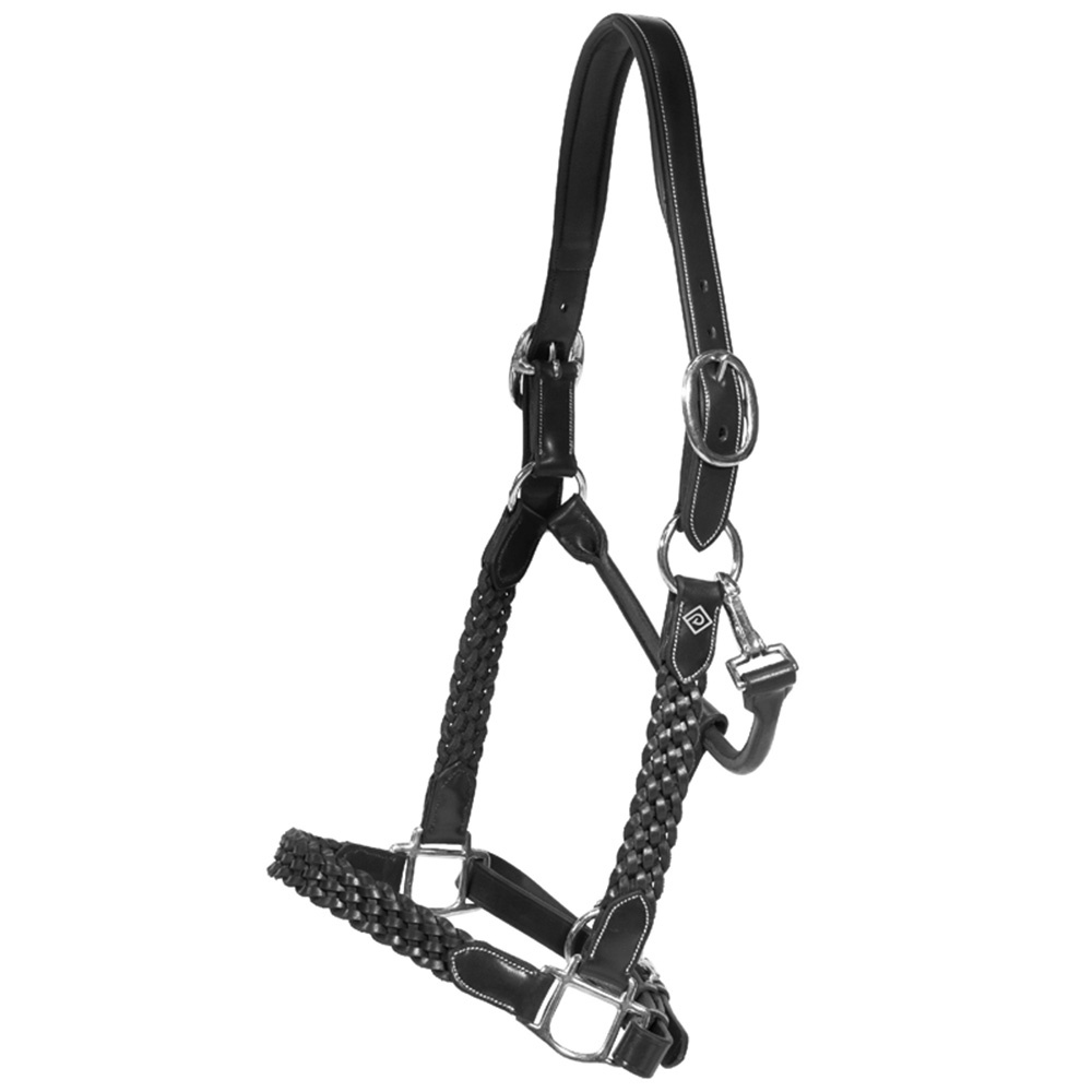 Leather Halter Plaited WBD Black