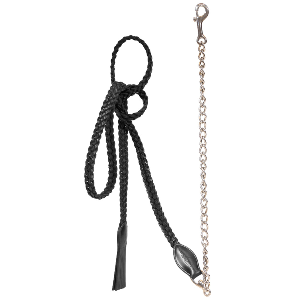 Chain Halter Plaited Leather WBD Black