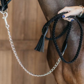 Plaited Lead Rope with Chain Black Plaited Lead Rope with Chain Black