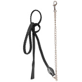 Plaited Lead Rope with Chain Black Plaited Lead Rope with Chain Black