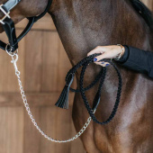 Chain Halter Plaited Leather WBD Black Chain Halter Plaited Leather WBD Black