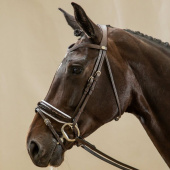 Patent Dressage Bridle with White Padding Collection Brown Patent Dressage Bridle with White Padding Collection Brown