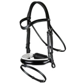 Dressage Bridle Glossy/White Padded WC Black Dressage Bridle Glossy/White Padded WC Black